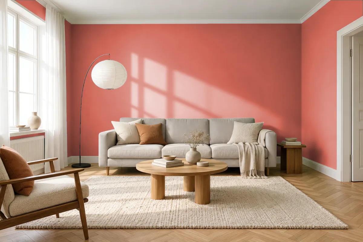 Краска Swiss Lake SL-1342 Teaberry Blossom — гостиная в скандинавском стиле