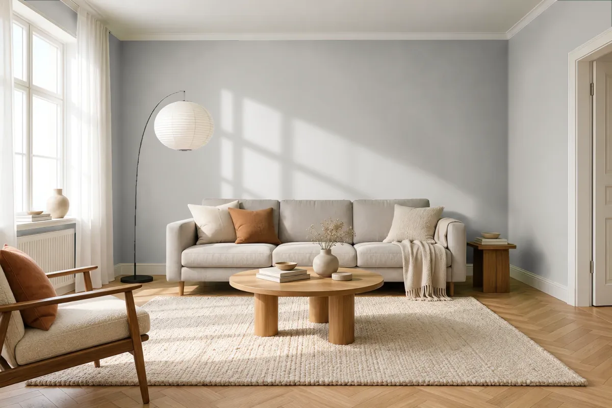 Краска Swiss Lake SL-0582 Pale Granite — гостиная в скандинавском стиле