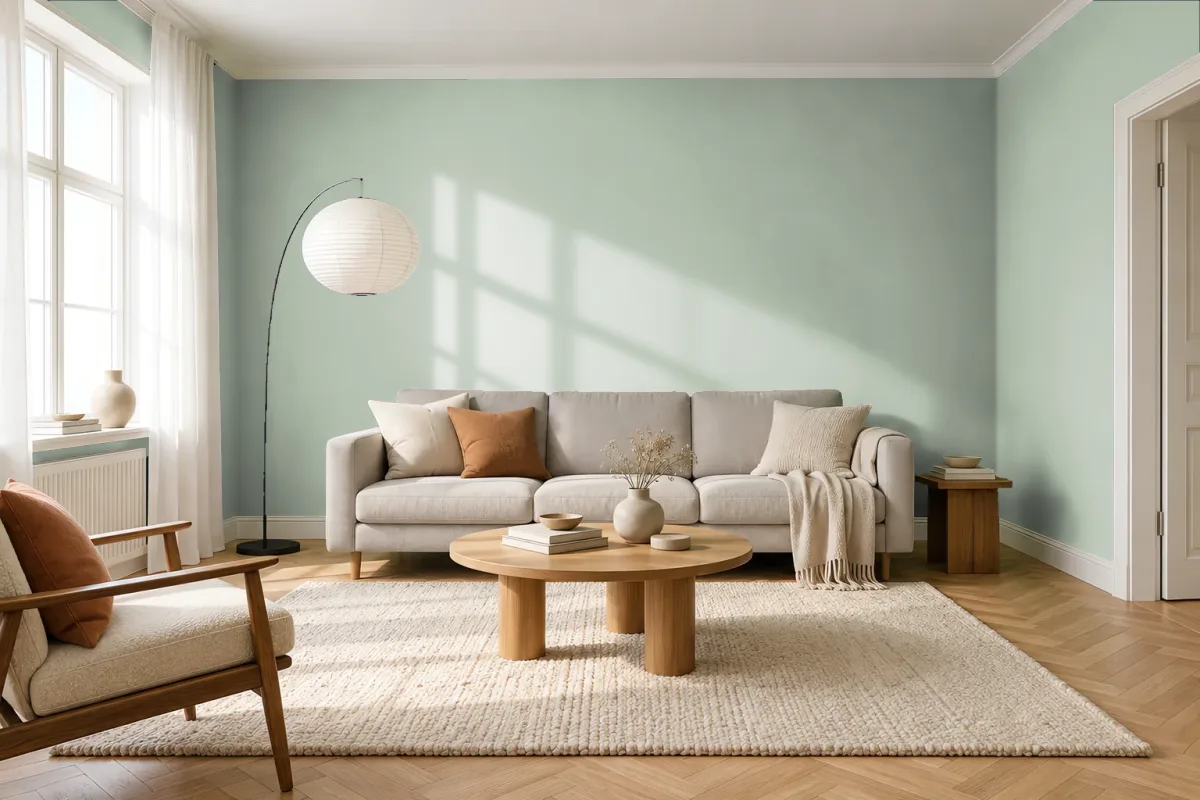 Краска Swiss Lake SL-2634 Braxton Blue — гостиная в скандинавском стиле