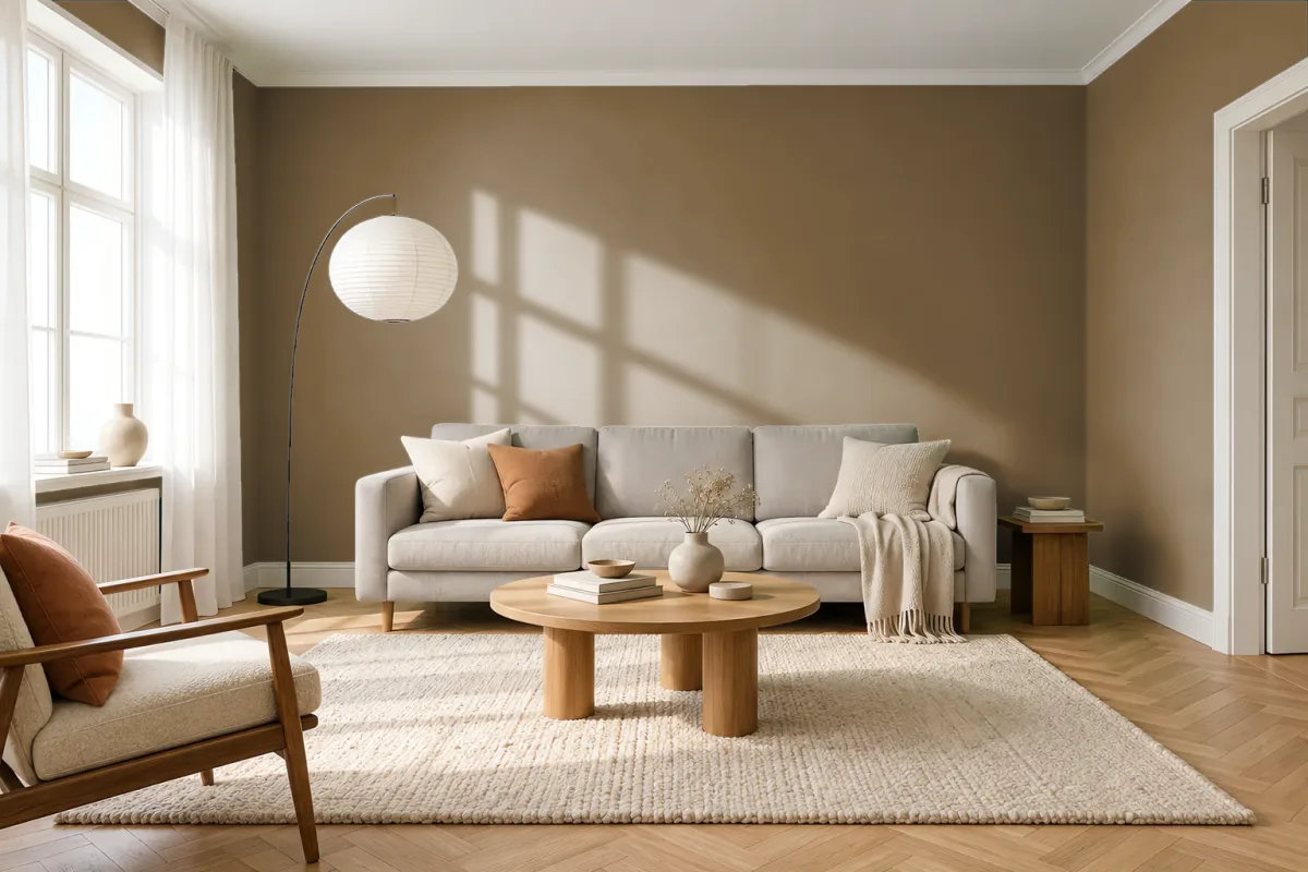Краска Swiss Lake SL-1100 Dull Gold — гостиная в скандинавском стиле