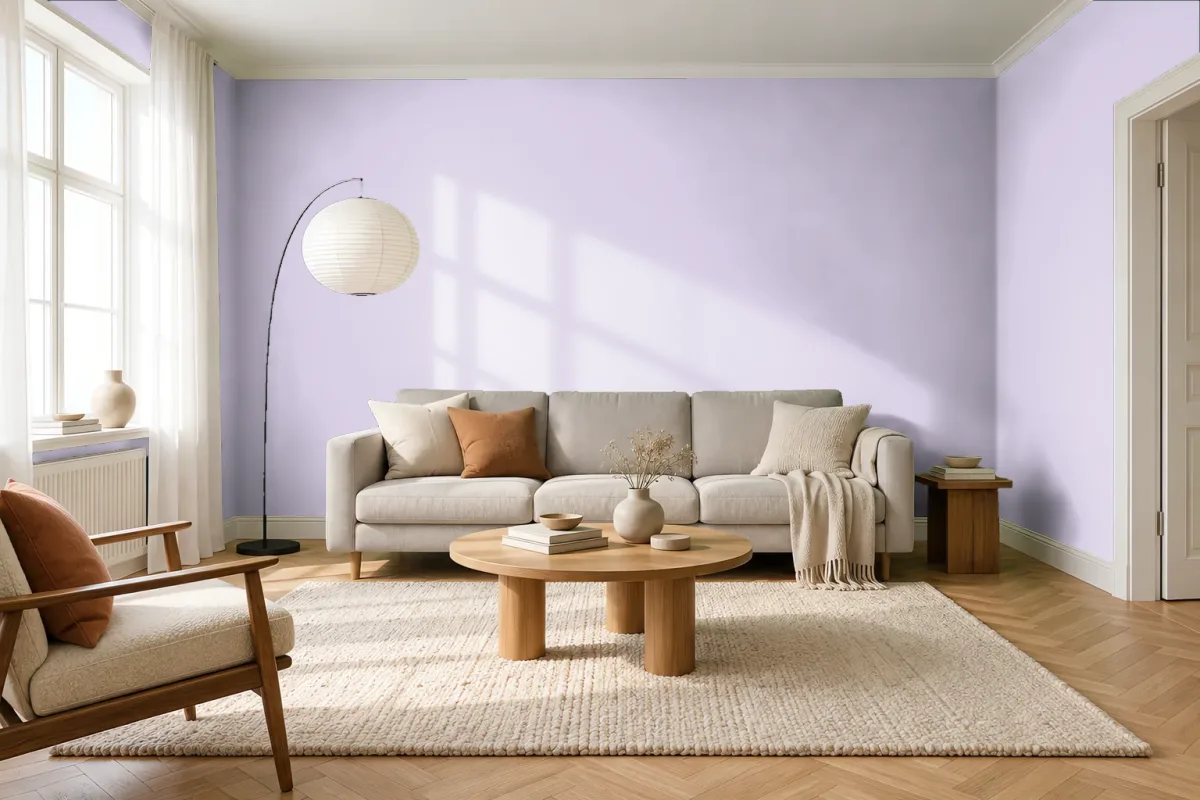Краска Swiss Lake SL-1875 Gentle Lilac — гостиная в скандинавском стиле