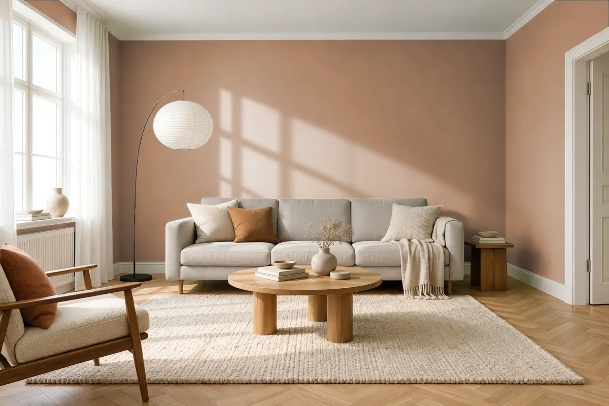 Краска Swiss Lake SL-1625 Copper Pot — гостиная в скандинавском стиле