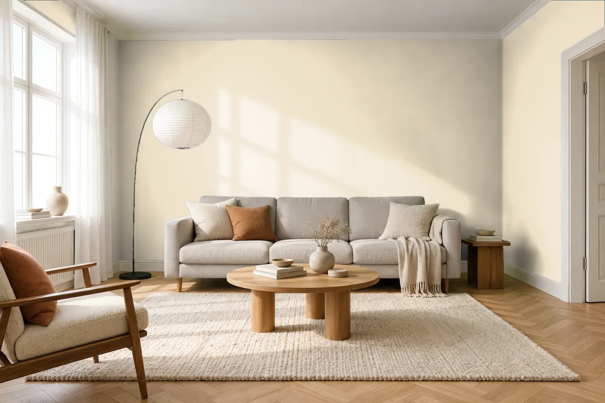Краска Swiss Lake SL-0139 Baking Paper — гостиная в скандинавском стиле