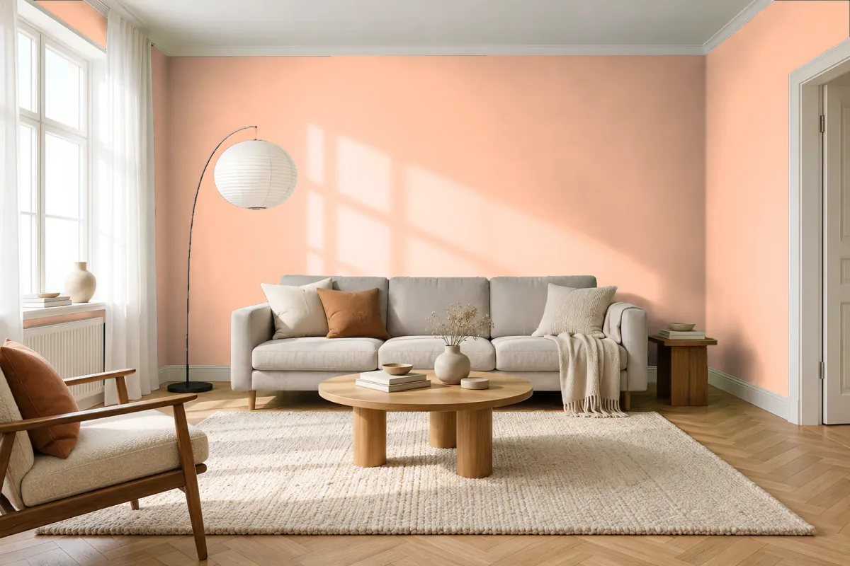 Краска Swiss Lake SL-1164 Peach Zefir — гостиная в скандинавском стиле