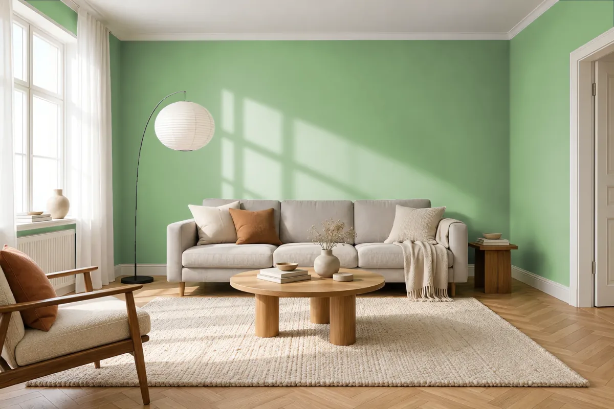 Краска Swiss Lake SL-2704 Wasabi — гостиная в скандинавском стиле