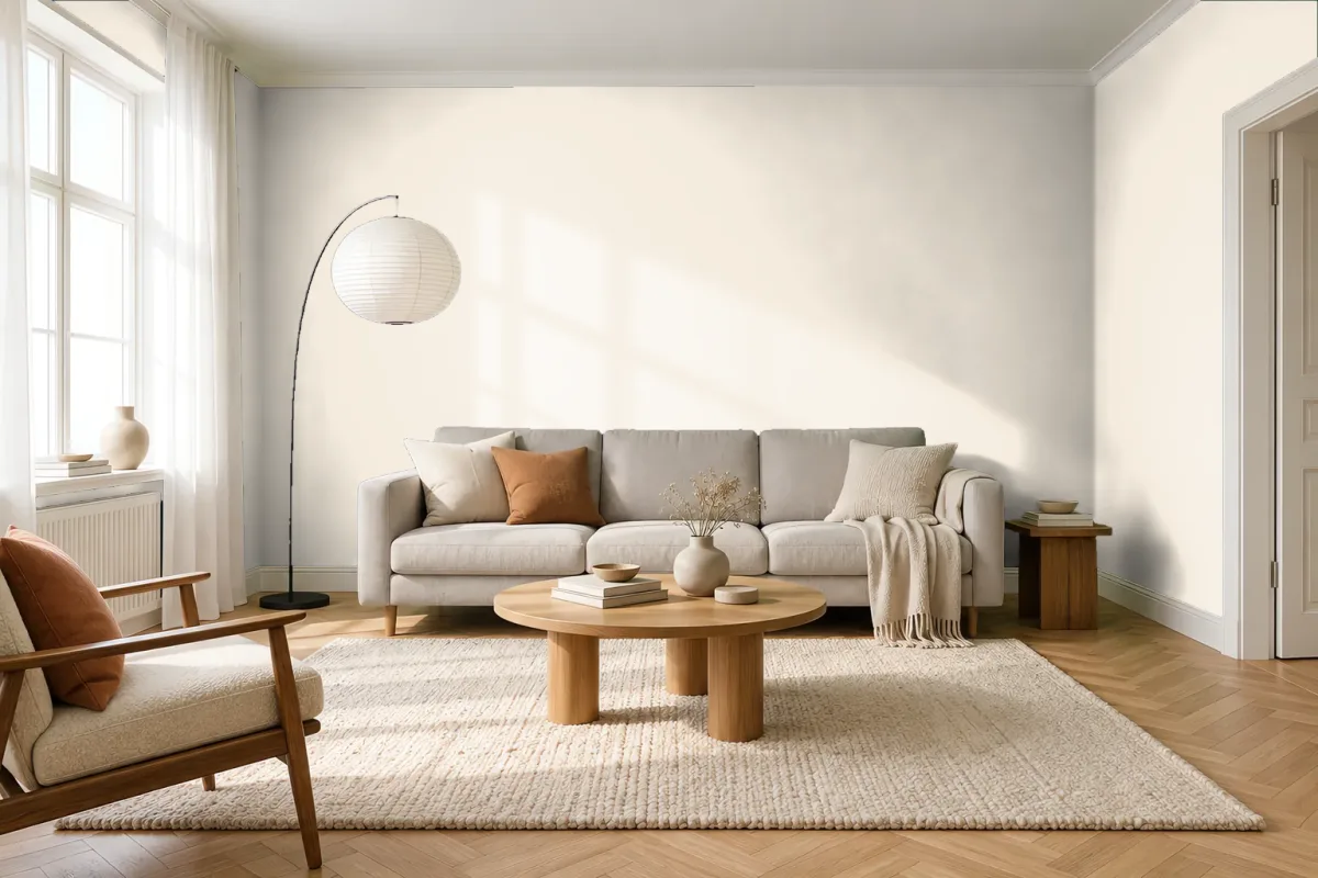 Краска Swiss Lake SL-0154 Exquisite Beige — гостиная в скандинавском стиле