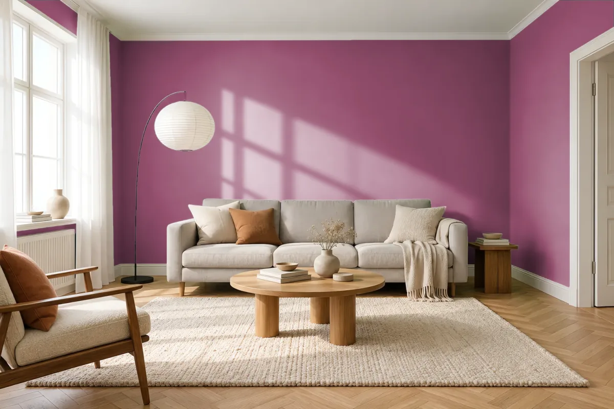Краска Swiss Lake SL-1695 Cherry Pink — гостиная в скандинавском стиле