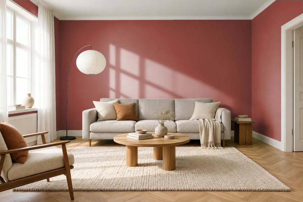 Краска Swiss Lake SL-1442 Ruby Gold — гостиная в скандинавском стиле