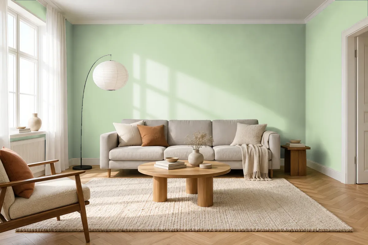Краска Swiss Lake SL-2485 Pistachio Ice Cream — гостиная в скандинавском стиле
