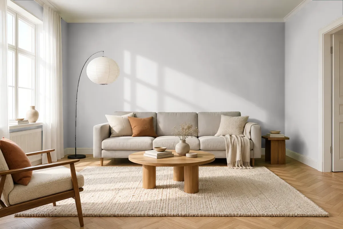 Краска Swiss Lake SL-3006 Silver Luxury — гостиная в скандинавском стиле