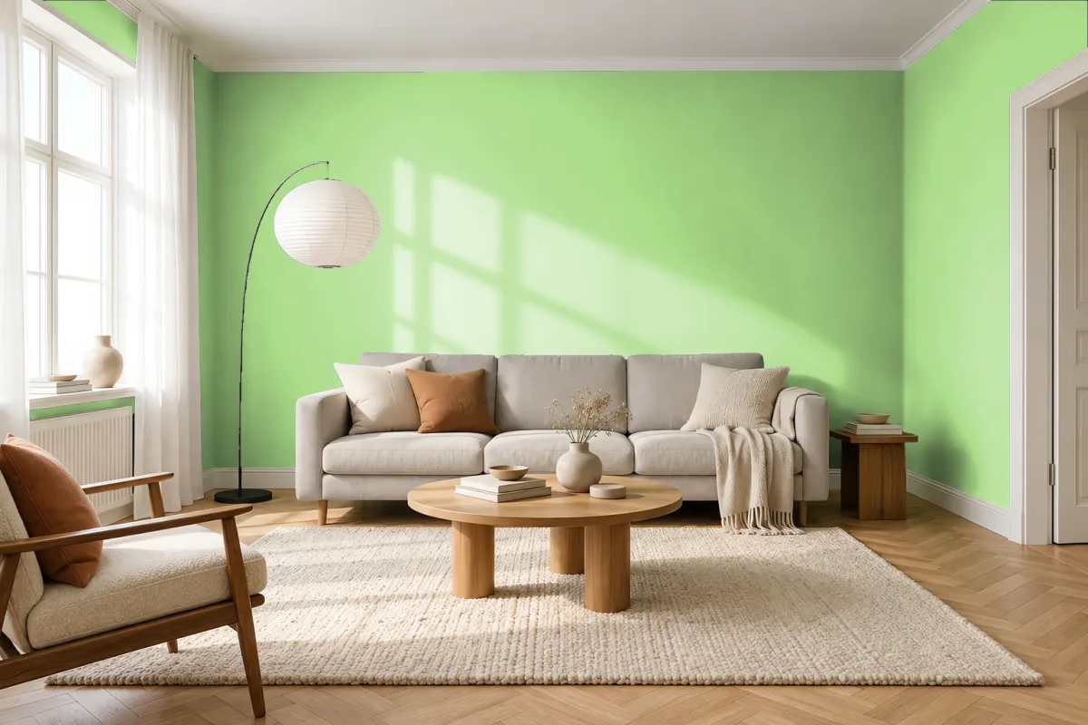 Краска Swiss Lake SL-2495 Spring Leaf — гостиная в скандинавском стиле