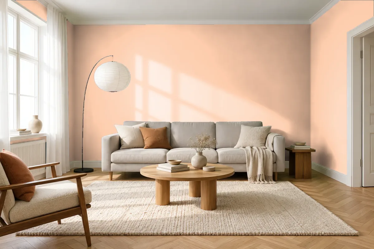 Краска Swiss Lake SL-1239 Peach Ambre — гостиная в скандинавском стиле