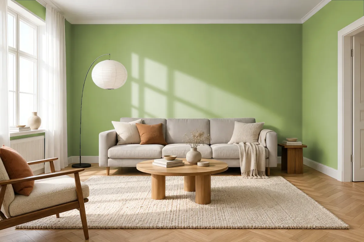 Краска Swiss Lake SL-2536 Green Fluorite — гостиная в скандинавском стиле