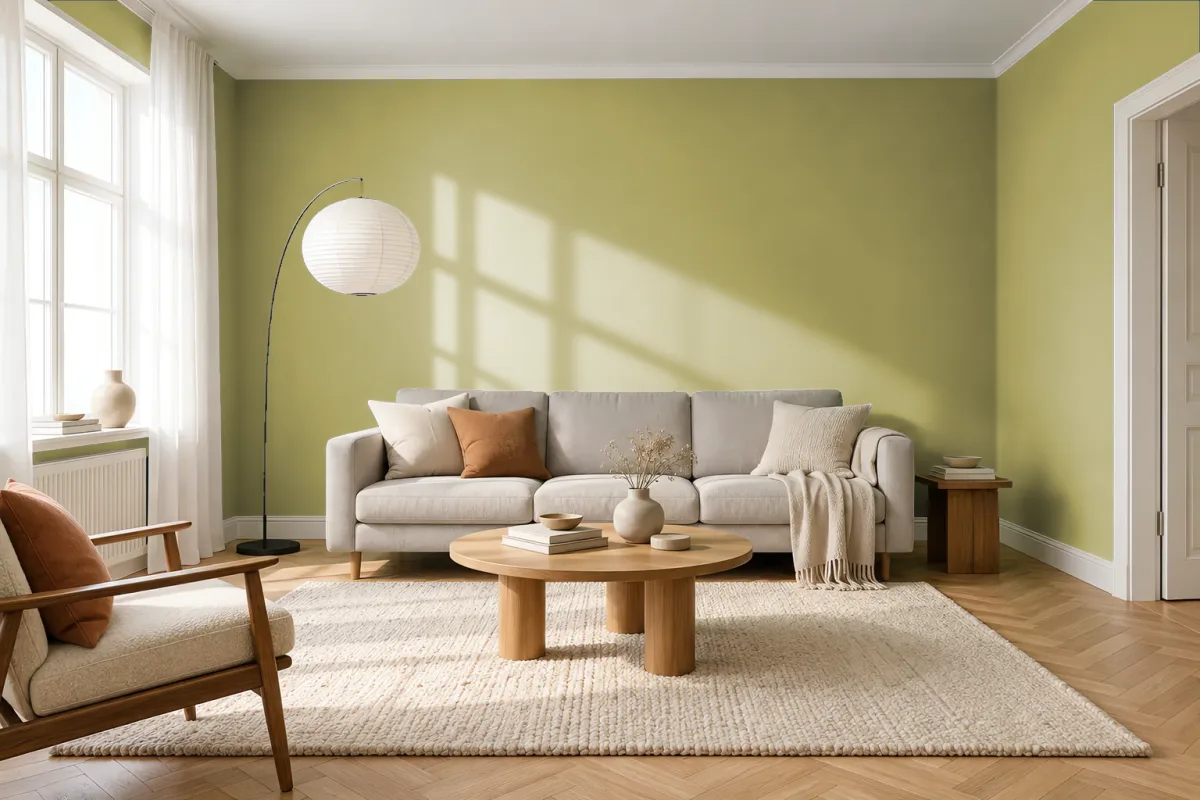 Краска Swiss Lake SL-2537 Tropic Green — гостиная в скандинавском стиле