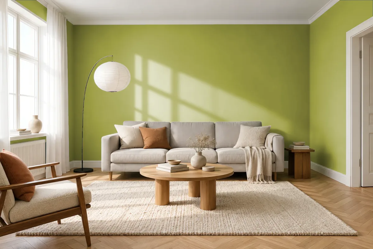 Краска Swiss Lake SL-2538 Fir Green — гостиная в скандинавском стиле
