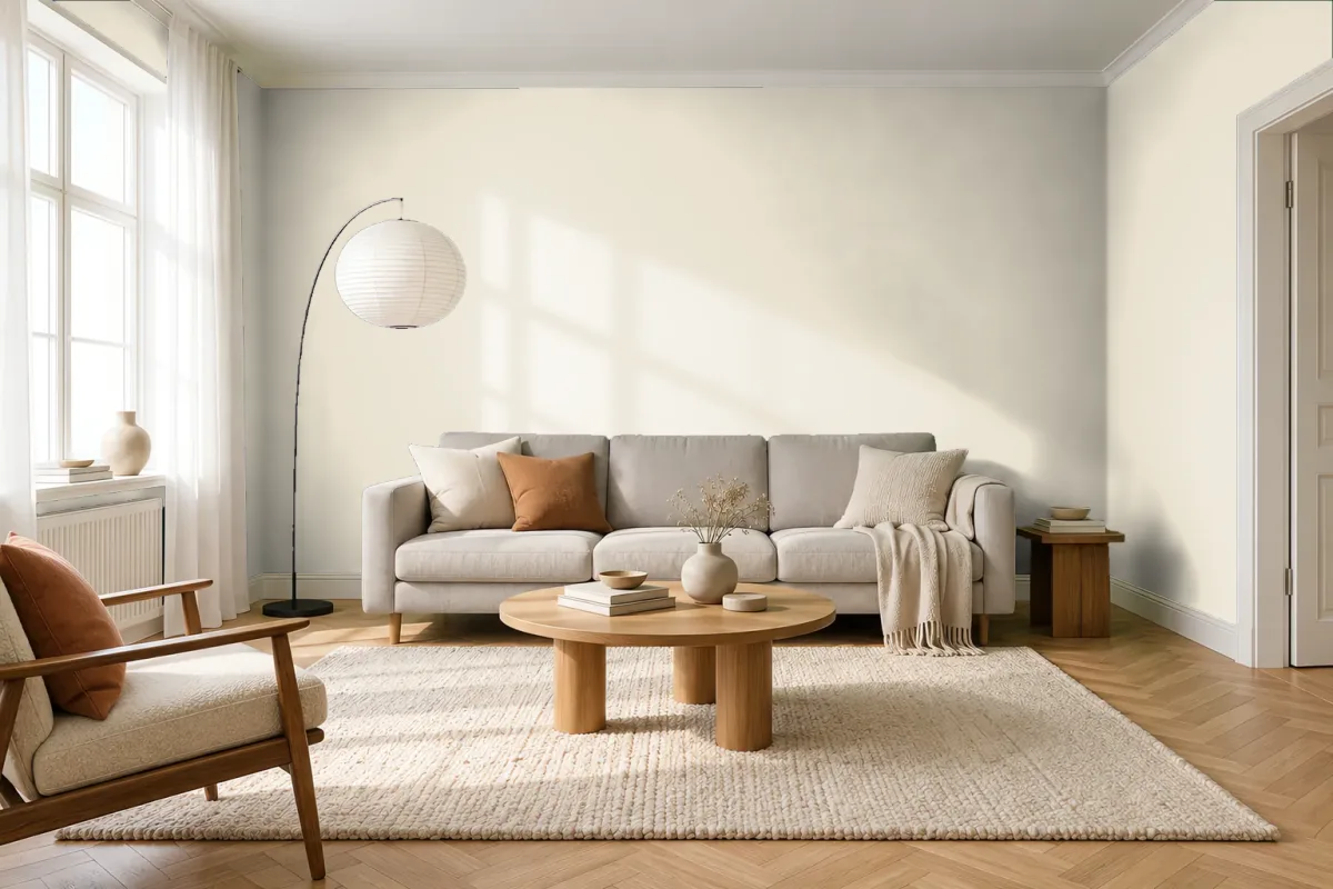 Краска Swiss Lake SL-0237 Delicate White — гостиная в скандинавском стиле