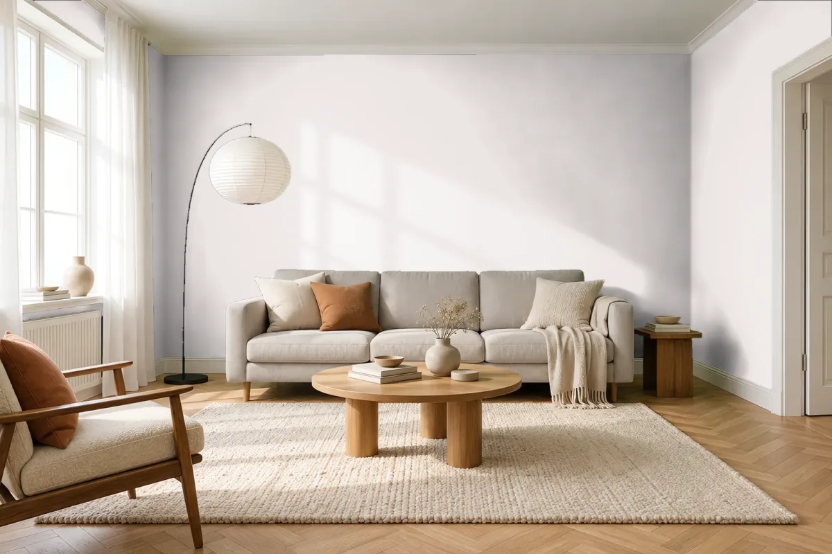Краска Swiss Lake SL-1264 Light Cloud — гостиная в скандинавском стиле