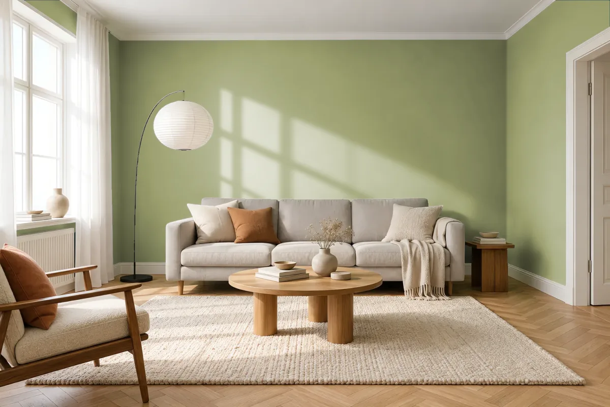 Краска Swiss Lake SL-2554 Cactus — гостиная в скандинавском стиле