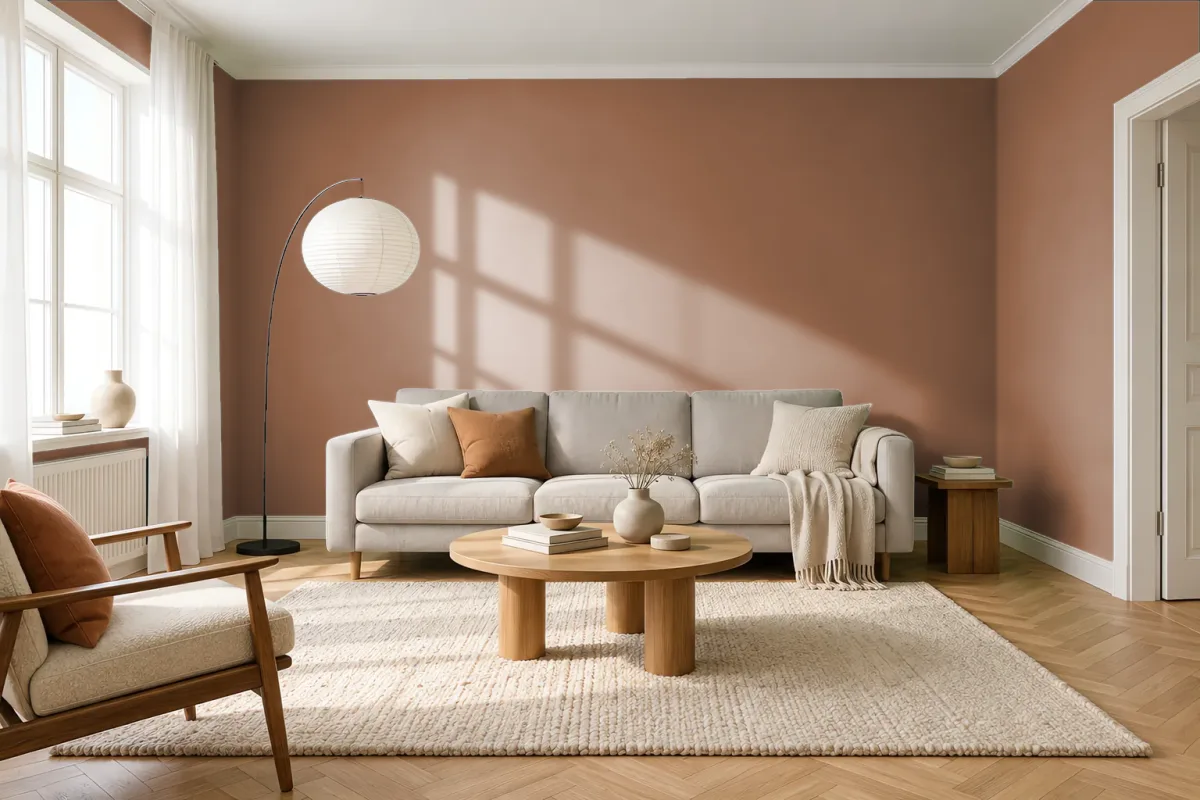 Краска NCS S 5030-Y40R — гостиная в скандинавском стиле