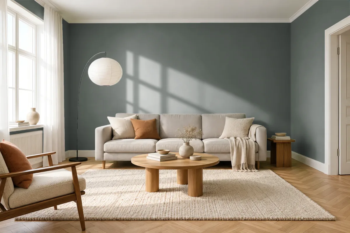 Краска Tikkurila TVT V494 — гостиная в скандинавском стиле