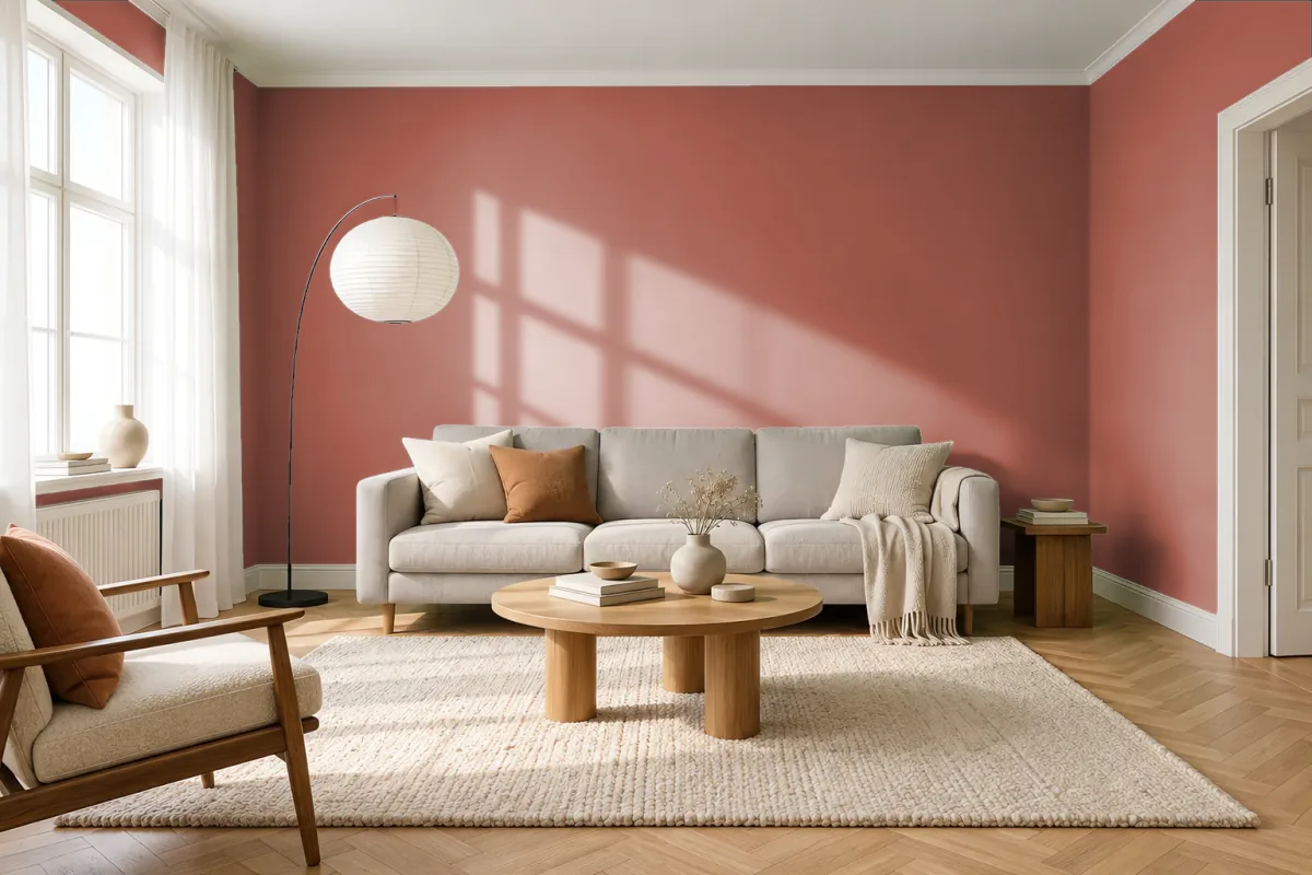 Краска Tikkurila TVT N411 Madras — гостиная в скандинавском стиле
