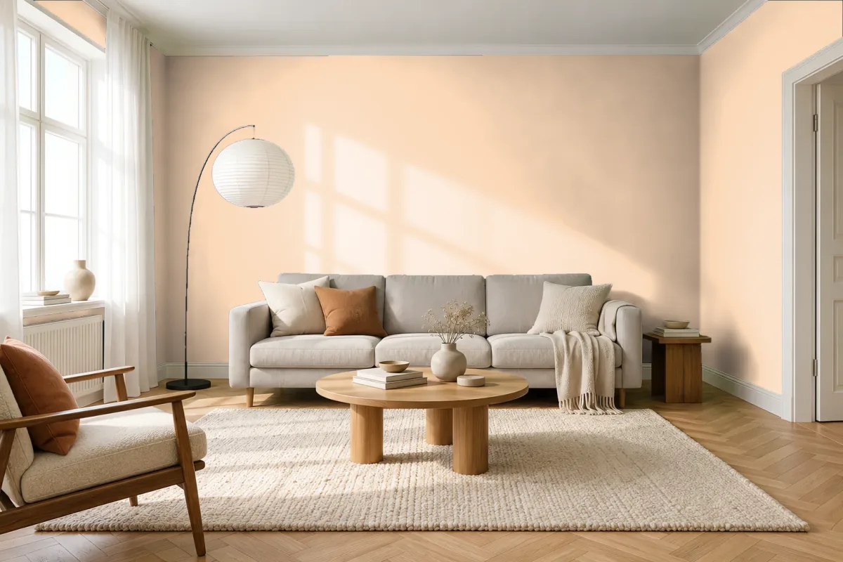 Краска Tikkurila TVT G401 Persimmon — гостиная в скандинавском стиле