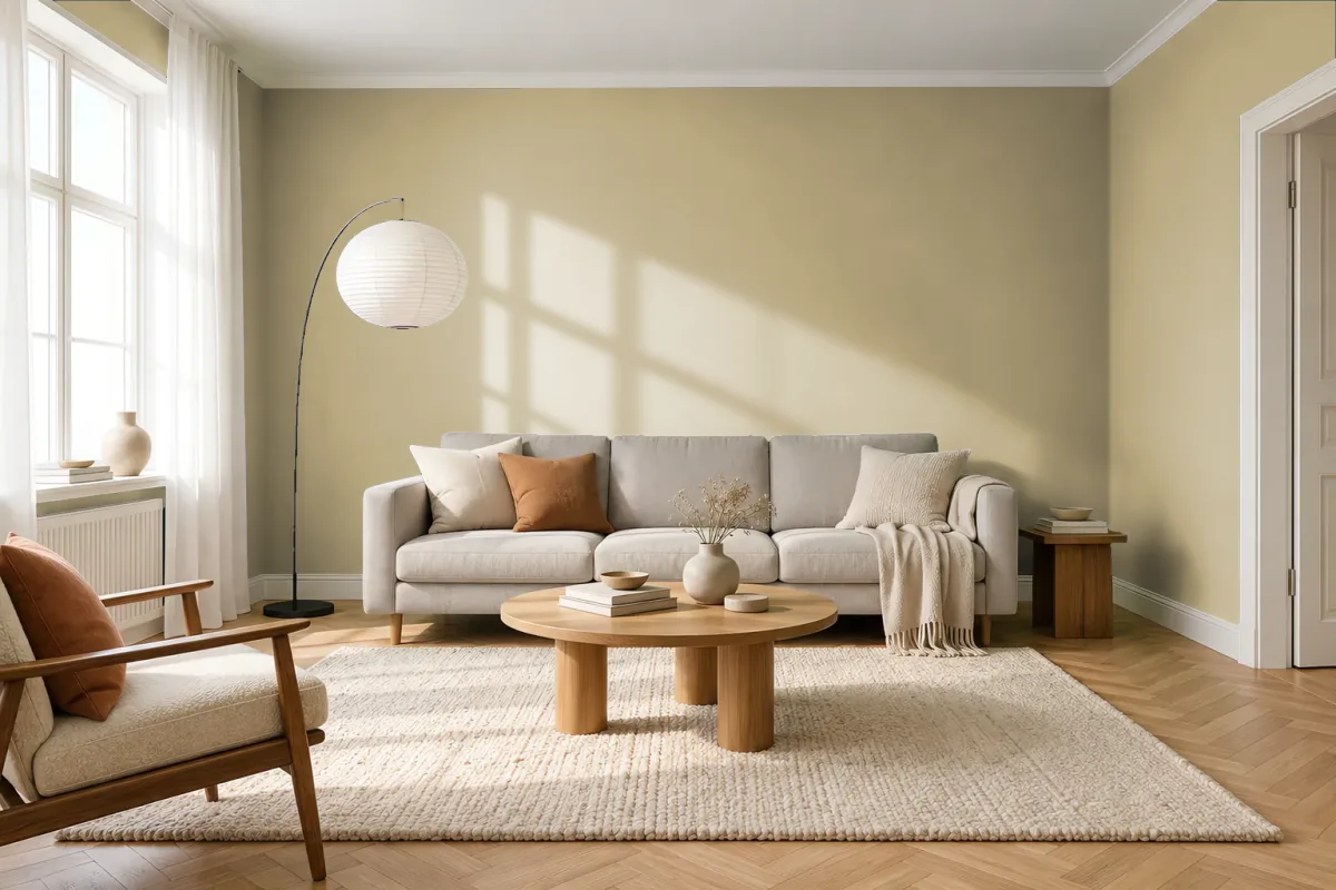 Краска NCS S 3020-G90Y — гостиная в скандинавском стиле