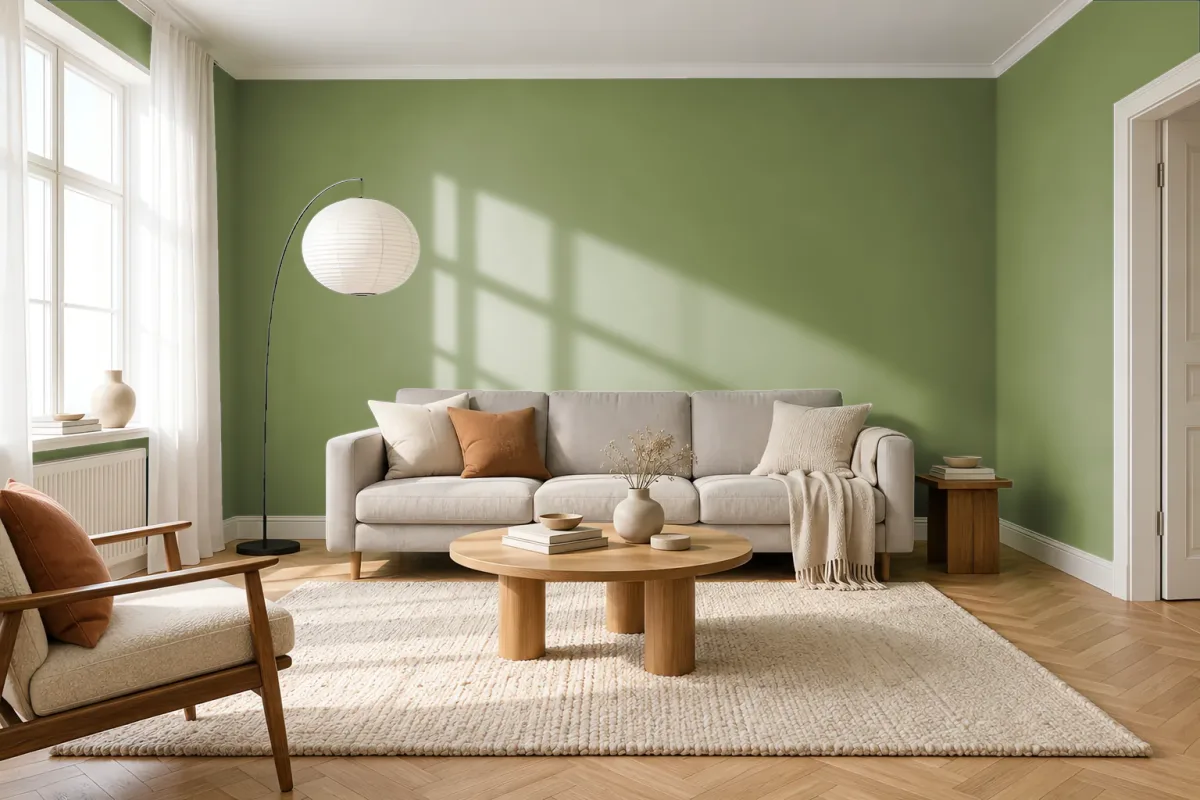 Краска NCS S 4040-G40Y — гостиная в скандинавском стиле