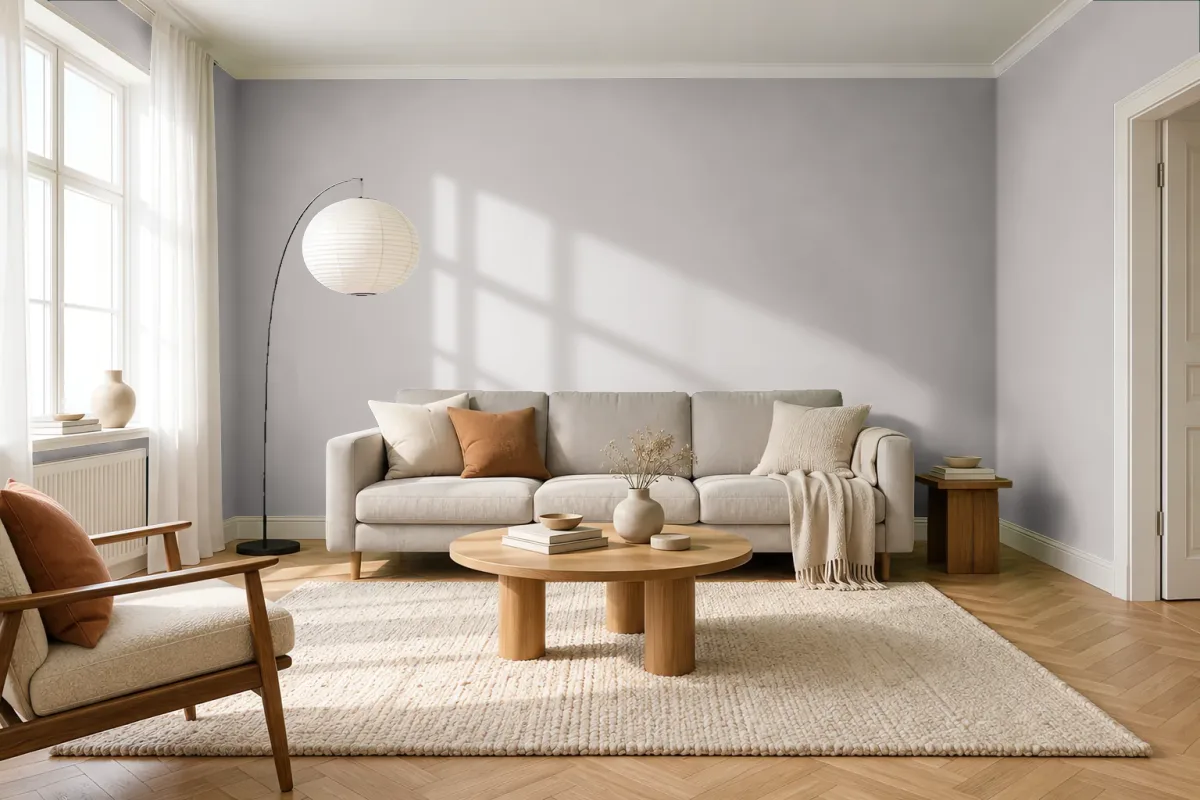 Краска Little Greene LG 245 Perennial Grey — гостиная в скандинавском стиле