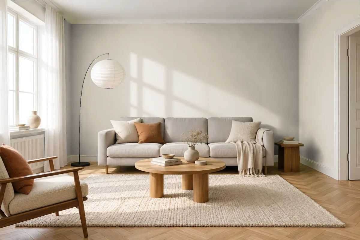 Краска Little Greene LG 156 Portland Stone - Deep — гостиная в скандинавском стиле