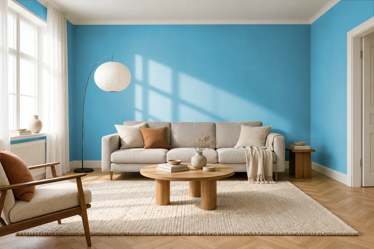 Краска Little Greene LG 254 Route One — гостиная в скандинавском стиле