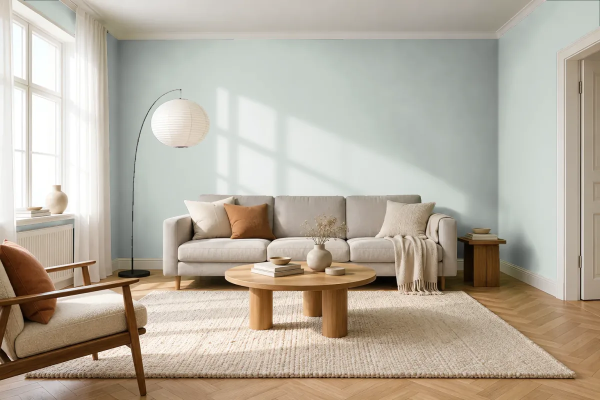 Краска Little Greene LG 99 Salix — гостиная в скандинавском стиле