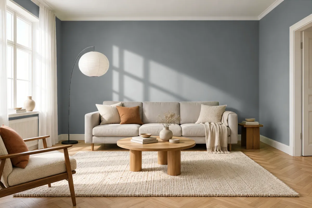Краска Little Greene LG 227 Scree — гостиная в скандинавском стиле