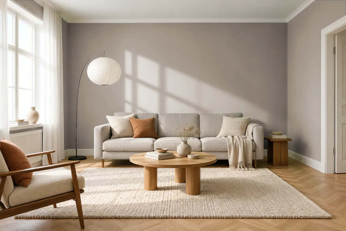 Краска Little Greene LG 40 Silt — гостиная в скандинавском стиле
