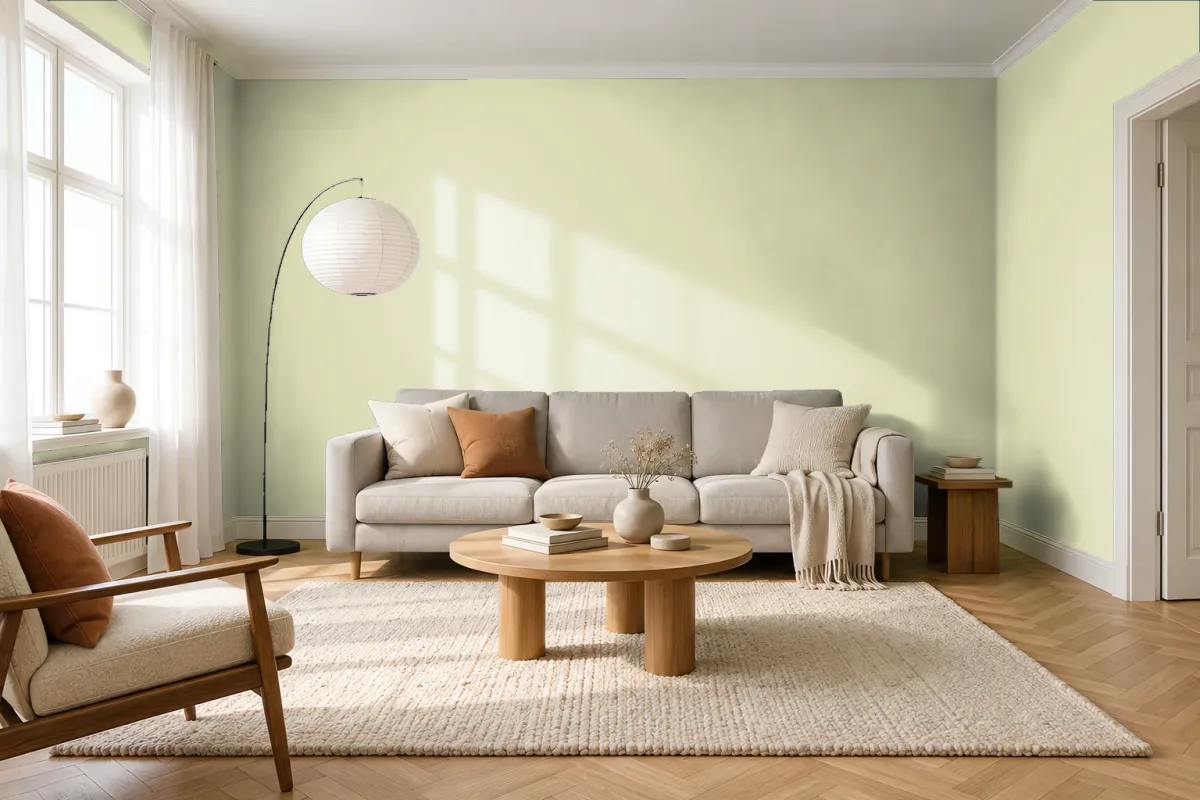 Краска Little Greene LG 300 Wormwood — гостиная в скандинавском стиле