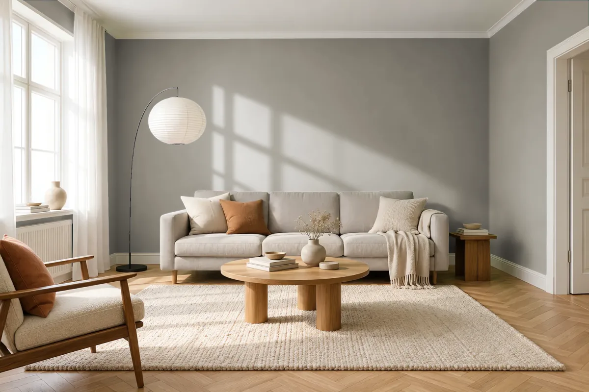 Краска Little Greene LG 321 Baluster — гостиная в скандинавском стиле