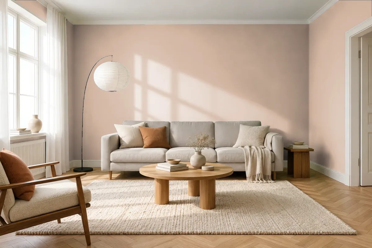 Краска PANTONE 14-1212 Frappé — гостиная в скандинавском стиле