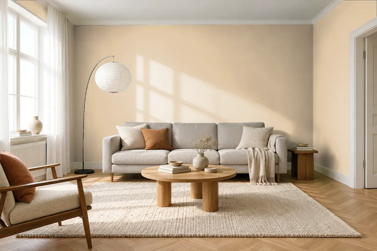 Краска Little Greene LG 131 Aged Ivory — гостиная в скандинавском стиле