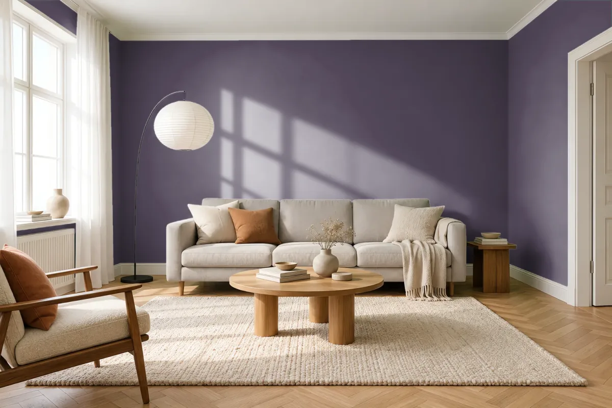Краска PANTONE 19-3714 Navy Cosmos — гостиная в скандинавском стиле