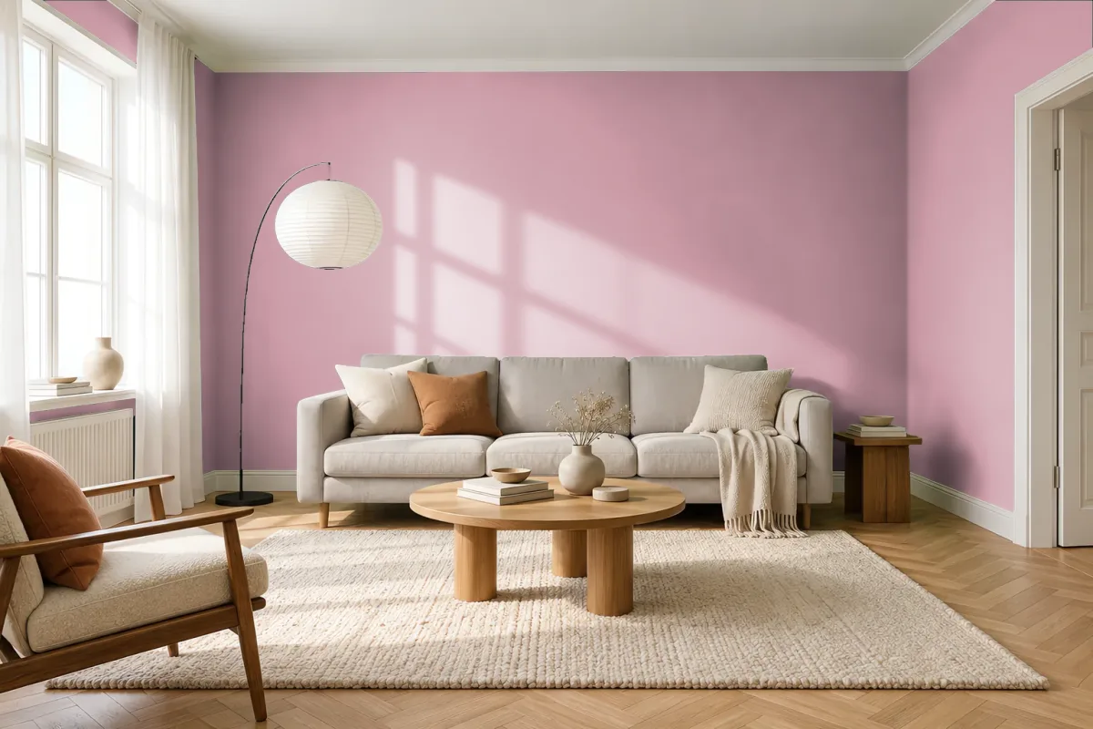 Краска PANTONE 694 C — гостиная в скандинавском стиле