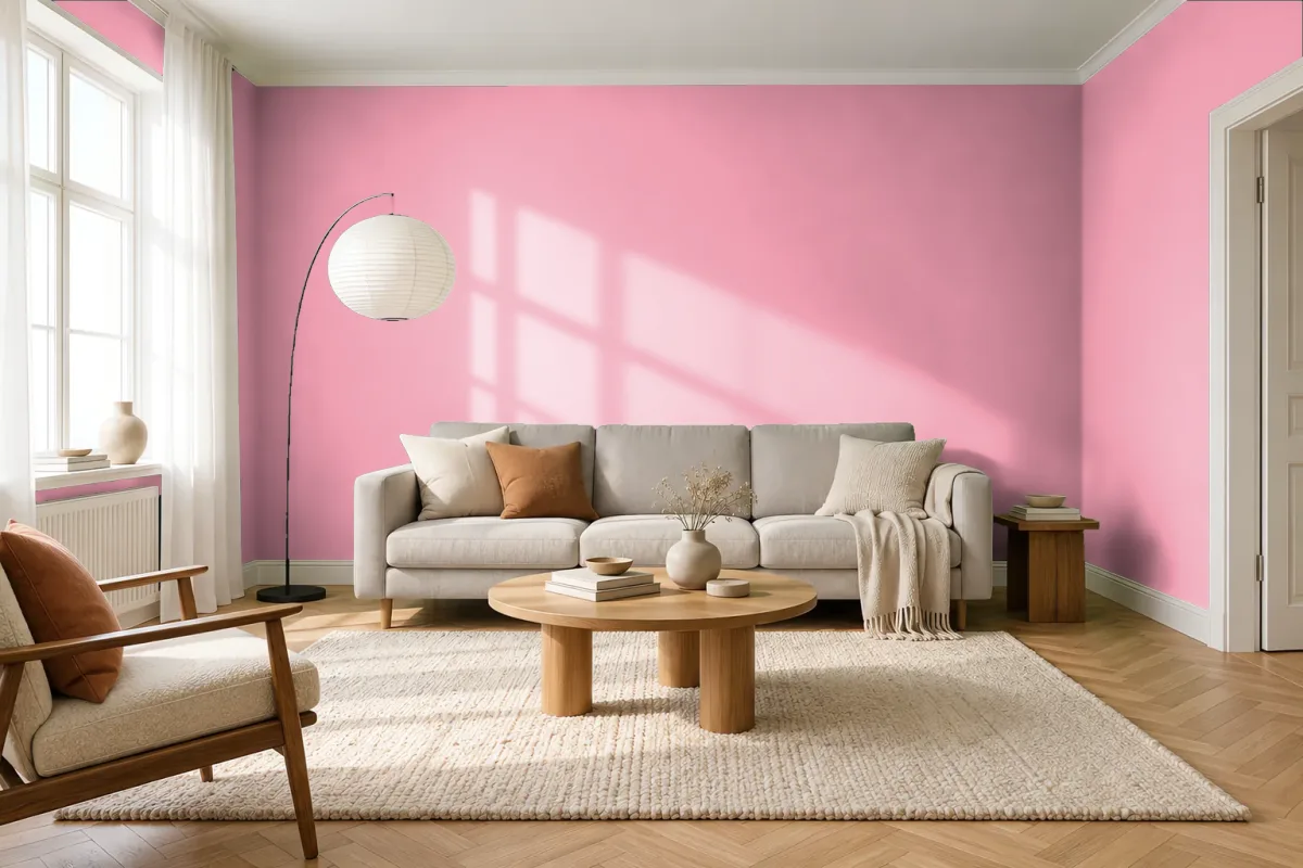 Краска PANTONE 708 C — гостиная в скандинавском стиле