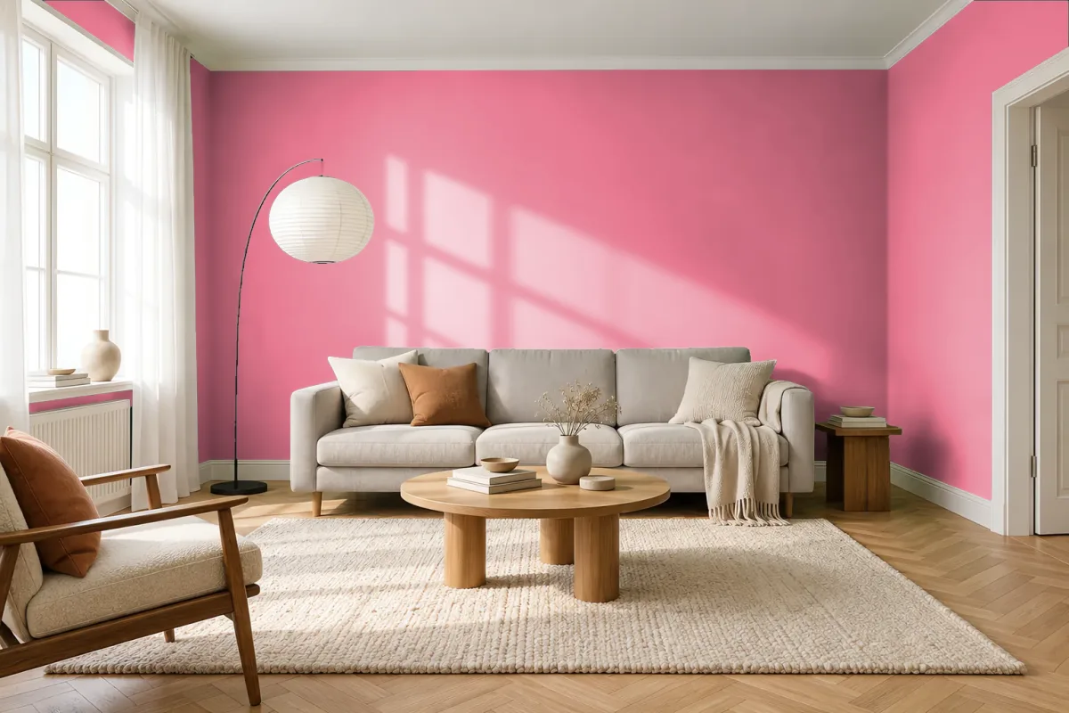 Краска PANTONE 709 C — гостиная в скандинавском стиле