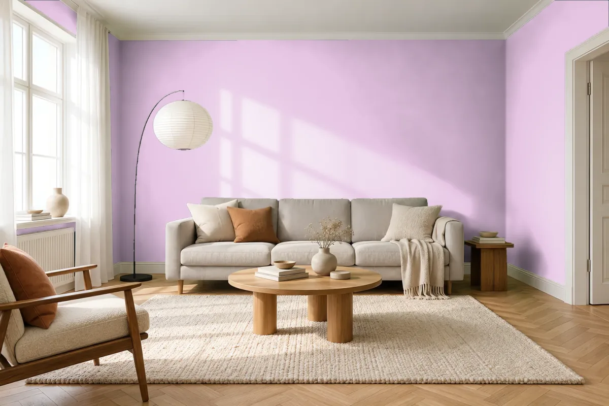 Краска PANTONE 516 C — гостиная в скандинавском стиле