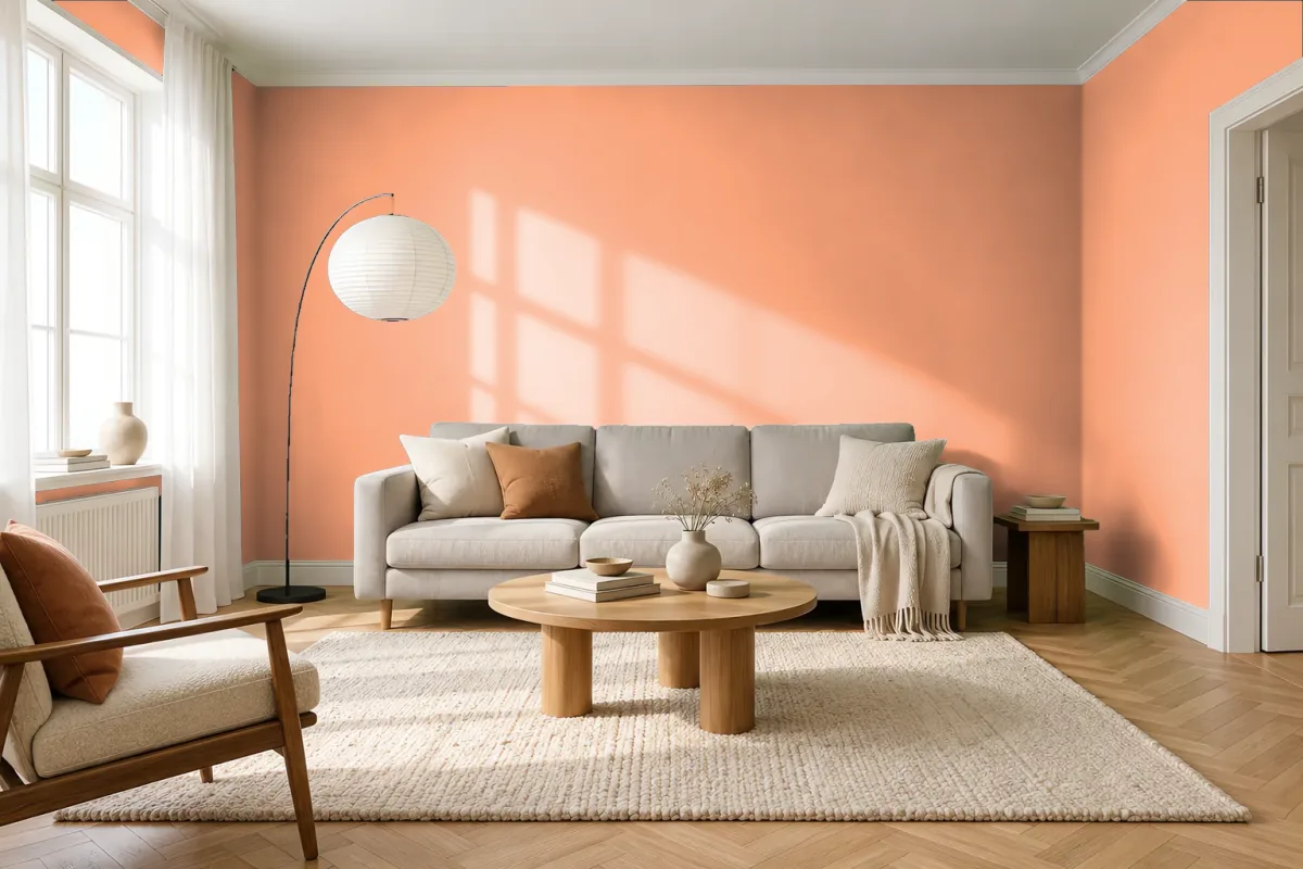 Краска PANTONE 7410 C — гостиная в скандинавском стиле