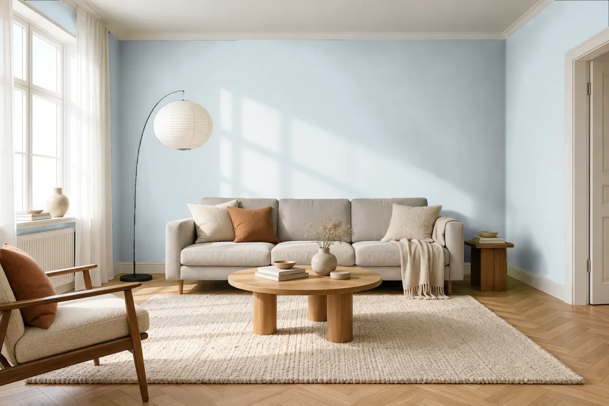 Краска PANTONE 5455 C — гостиная в скандинавском стиле