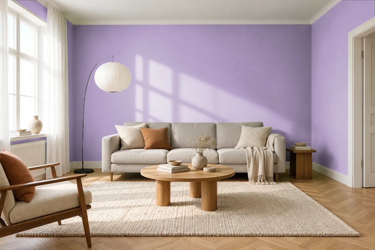 Краска PANTONE 7439 C — гостиная в скандинавском стиле