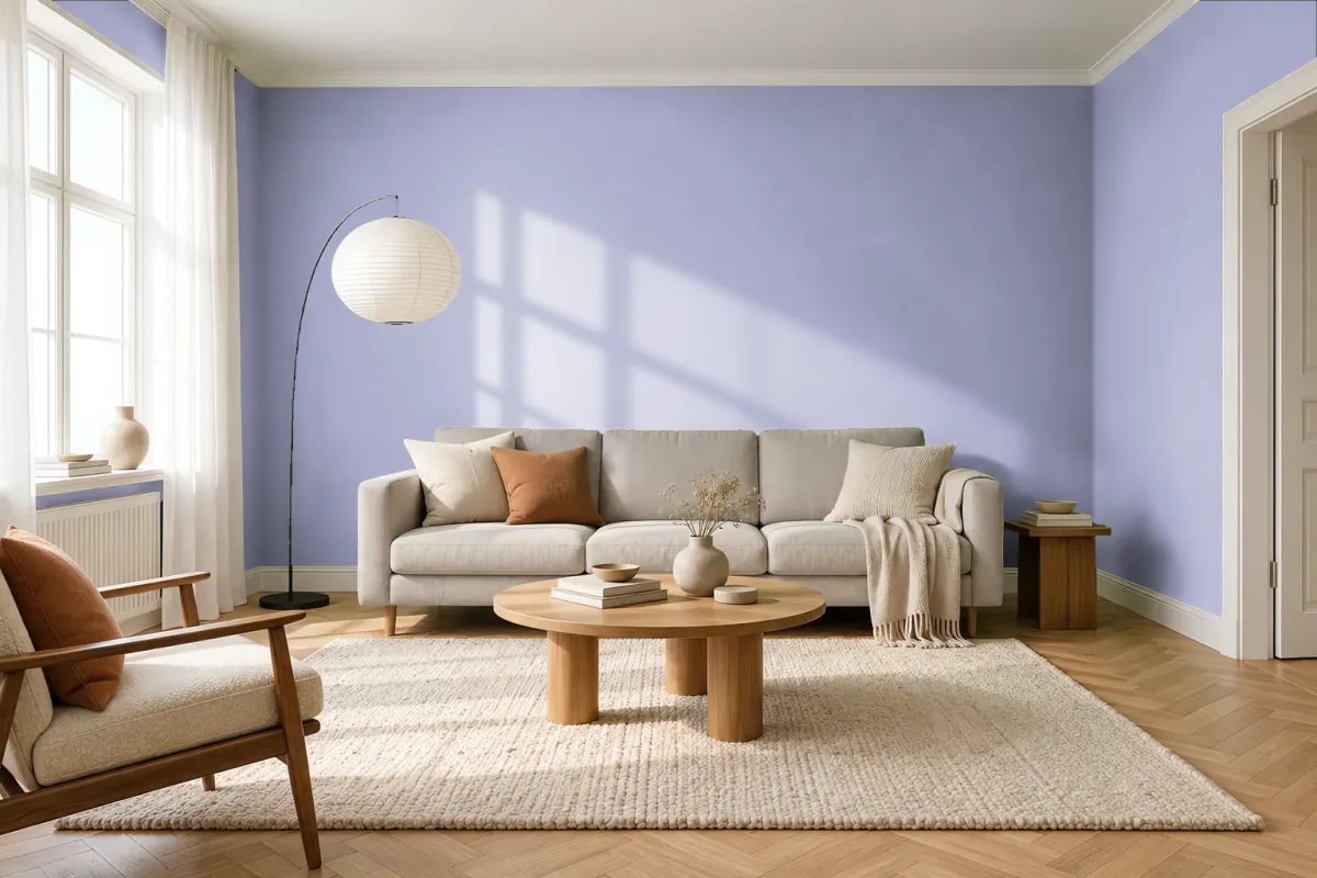 Краска PANTONE 7445 C — гостиная в скандинавском стиле