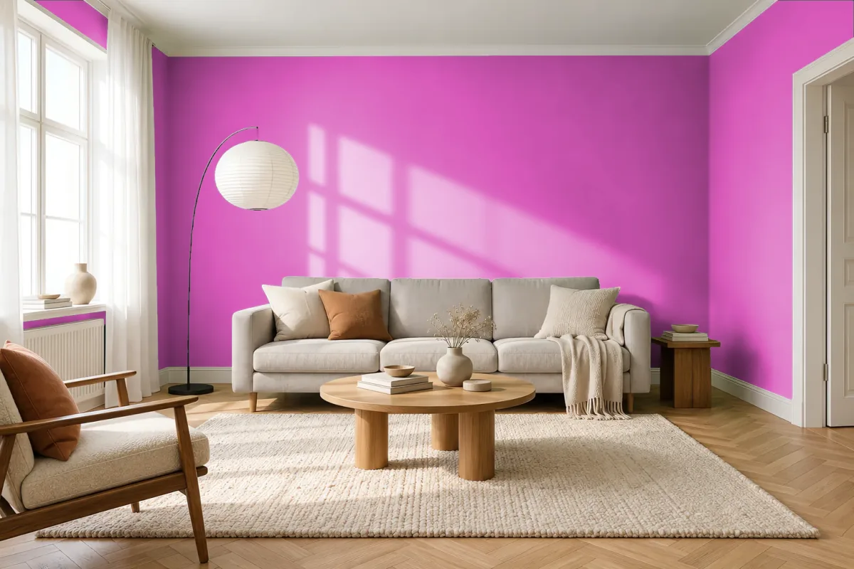 Краска PANTONE 239 C — гостиная в скандинавском стиле