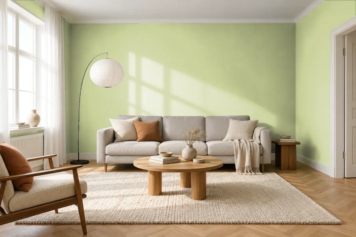 Краска PANTONE 7492 C — гостиная в скандинавском стиле
