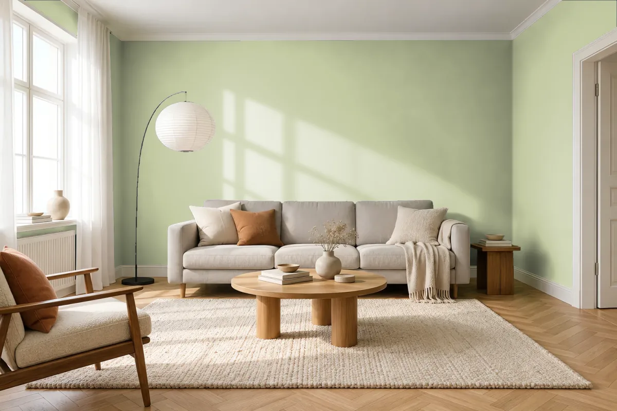 Краска PANTONE 7493 C — гостиная в скандинавском стиле